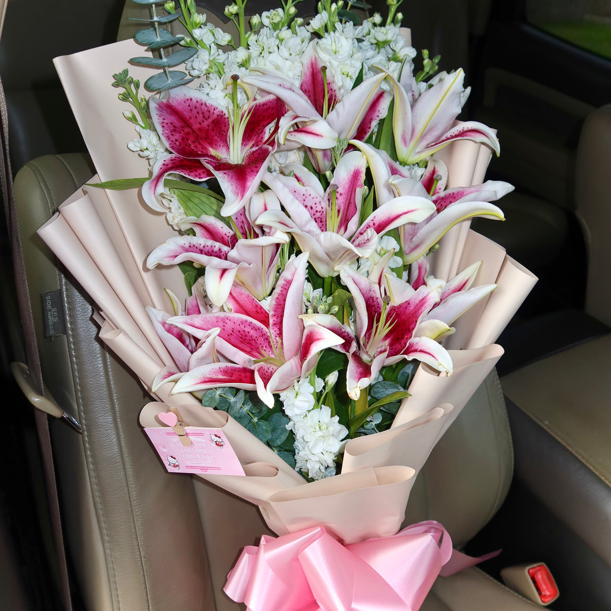 Flat styled lilies